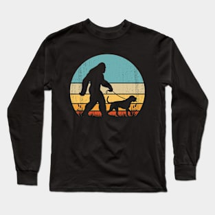 Bigfoot Sasquatch Walking Mastiff Dog Vintage Dog Lover Long Sleeve T-Shirt